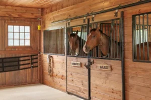 Alt text: Custom center-aisle horse barn built by Double S Construction in Lancaster County, PA.